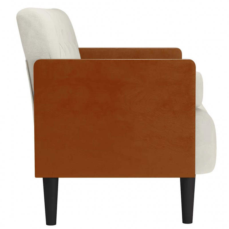 Sofa dwuosobowa z poduszkami w kolorze kremowym 110 cm