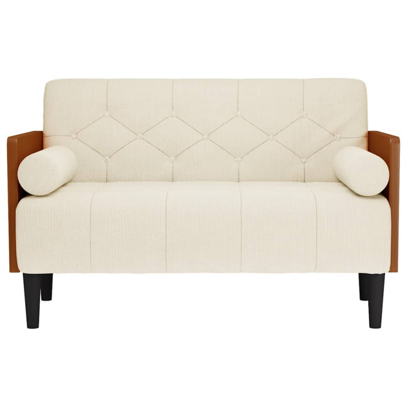 Sofa dwuosobowa z poduszkami 110 cm len