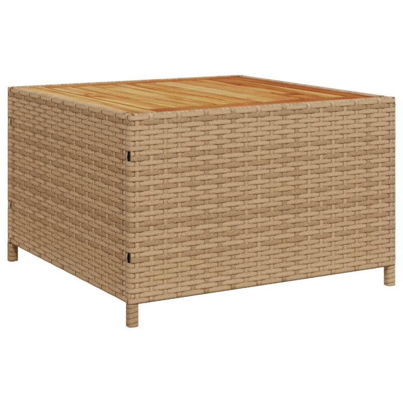 Narożnik ogrodowy z poduszkami i stolikiem, rattan PE, beżowy