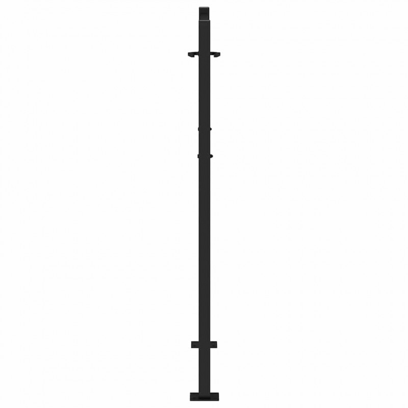 Brama ogrodowa czarna 100x125 cm stalowa wzór fali
