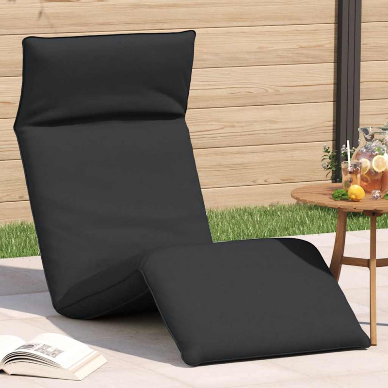 Leżak składany czarny 175x54x8,5 cm Oxford Fabric