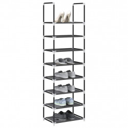 Stojak na buty 8-poziomowy czarny 44x28x145 cm