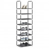 Stojak na buty 8-poziomowy czarny 44x28x145 cm