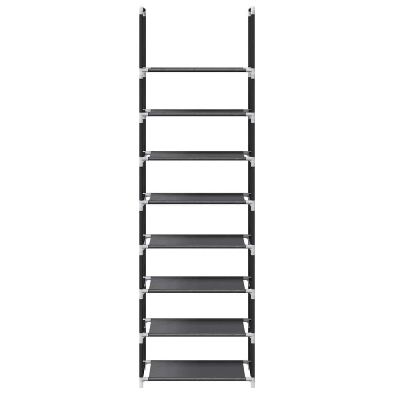 Stojak na buty 8-poziomowy czarny 44x28x145 cm