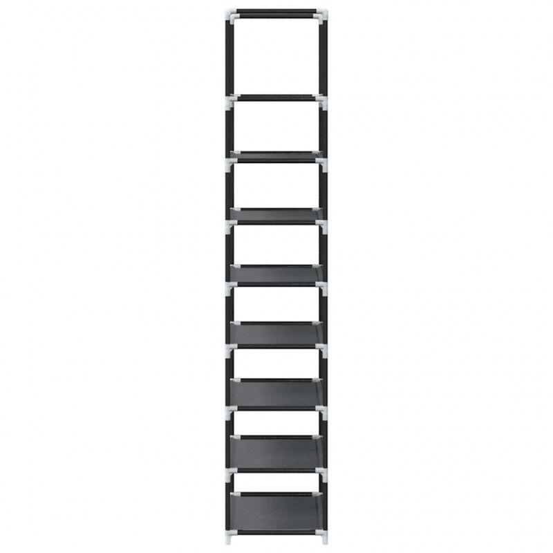 Stojak na buty 8-poziomowy czarny 44x28x145 cm