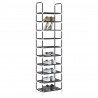 Stojak na buty 10-poziomowy czarny 44x28x180 cm
