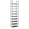 Stojak na buty 10-poziomowy czarny 44x28x180 cm