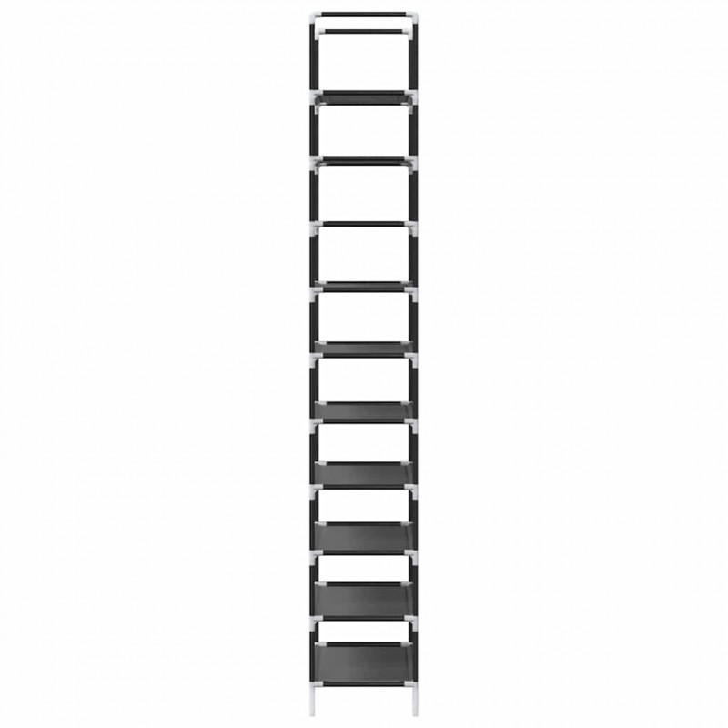 Stojak na buty 10-poziomowy czarny 44x28x180 cm