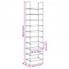 Stojak na buty 10-poziomowy czarny 44x28x180 cm