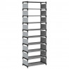 Stojak na buty 10-poziomowy Szary 54x28x158 cm