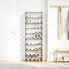 Stojak na buty 10-poziomowy Szary 54x28x158 cm