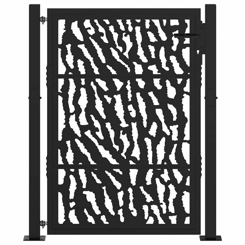 Brama ogrodowa czarna 100x125 cm stalowa konstrukcja