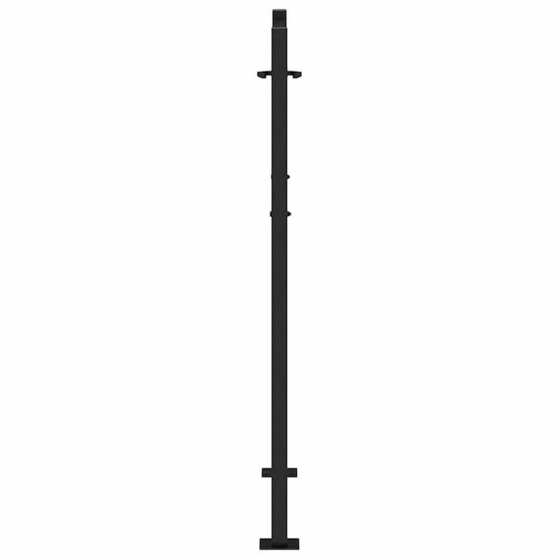 Brama ogrodowa czarna 100x125 cm stalowa konstrukcja