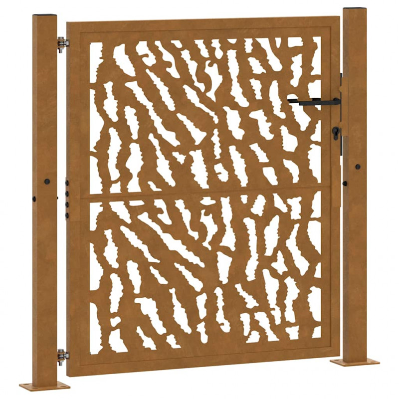 Brama ogrodowa 100x100 cm Stal nierdzewna Wzór śladu