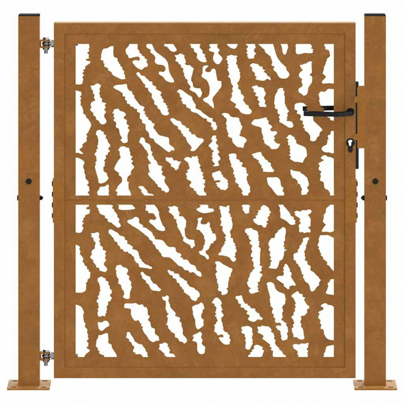 Brama ogrodowa 100x100 cm Stal nierdzewna Wzór śladu