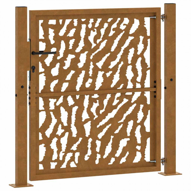 Brama ogrodowa 100x100 cm Stal nierdzewna Wzór śladu