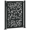 Brama ogrodowa czarna 100x125 cm Stalowy wzór płomienia