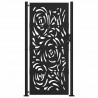 Brama ogrodowa czarna 100x200 cm Stalowy wzór płomienia
