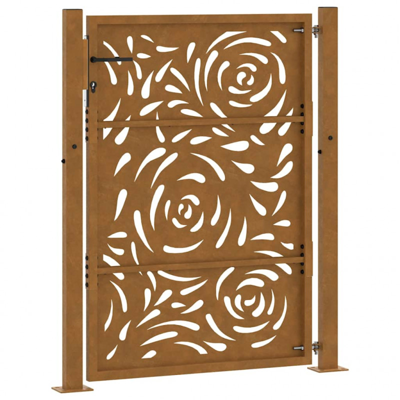 Brama ogrodowa 100x150 cm Stal nierdzewna Wzór płomienia