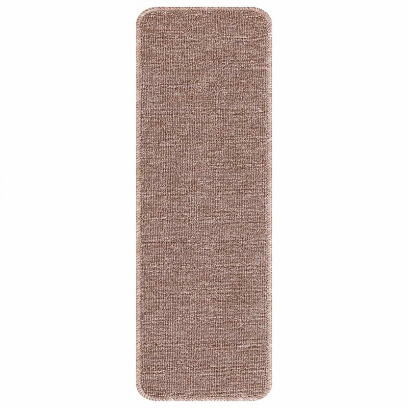 Mats antypoślizgowe na schody 15 pcs Jasnobrązowy 60 x 25 cm PP