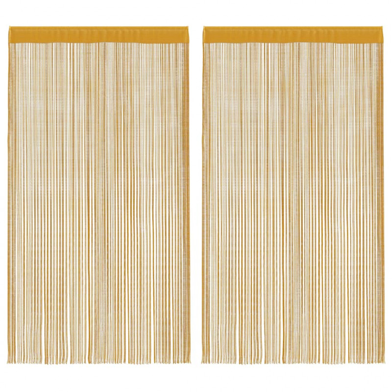Zasłony sznurkowe 2 szt. Złote 140x250 cm