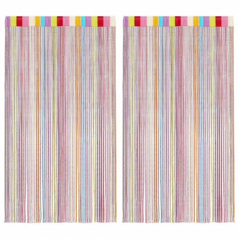 Zasłony sznurkowe 2 szt. Wielokolorowe 100x250 cm