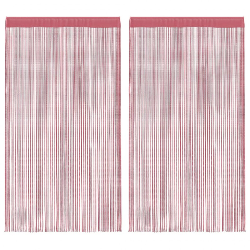 Zasłony sznurkowe 2 szt. Różowe 100x250 cm