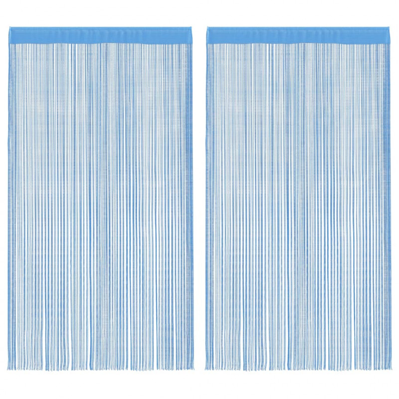 Zasłony sznurkowe 2 szt. Jasnoniebieskie 140x250 cm