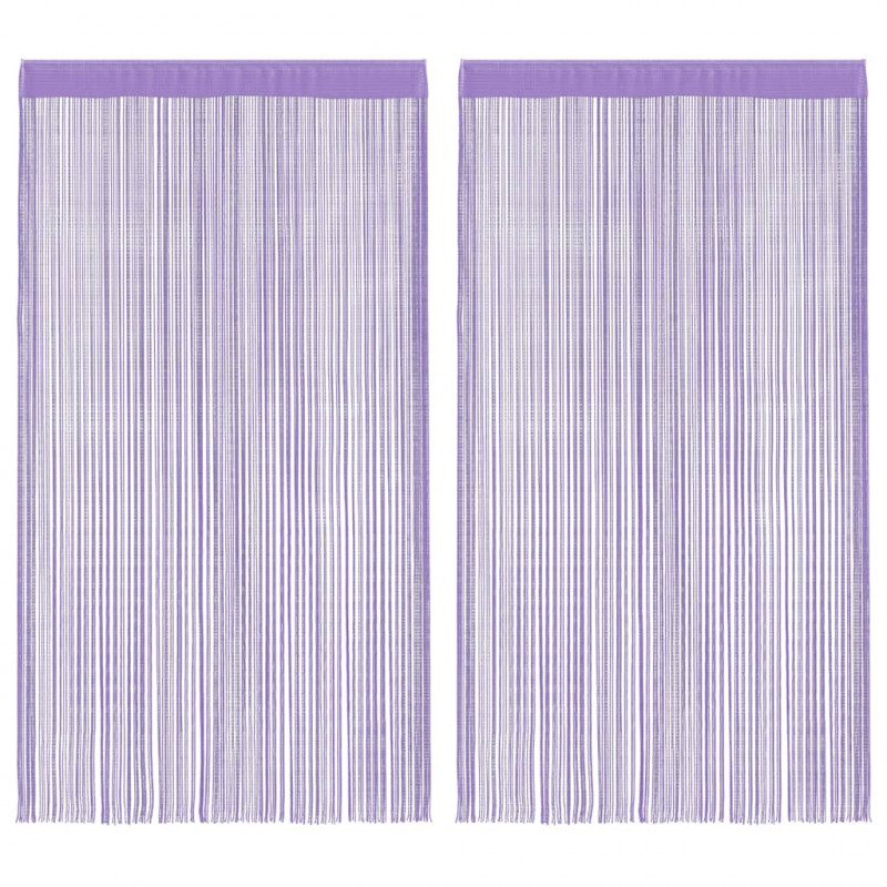 Zasłony sznurkowe 2 szt. Fioletowe 100x250 cm