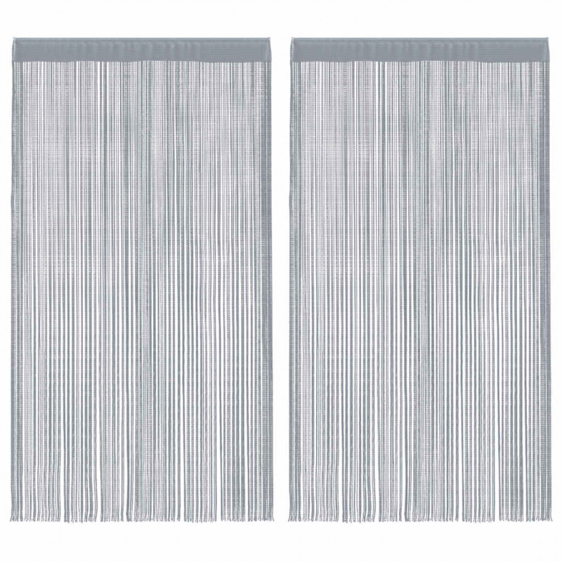 Zasłony sznurkowe 2 szt. Jasnoszary 100x250 cm