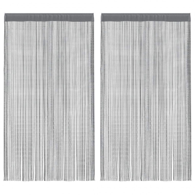 Zasłony sznurkowe 2 szt. Antracyt 100x250 cm