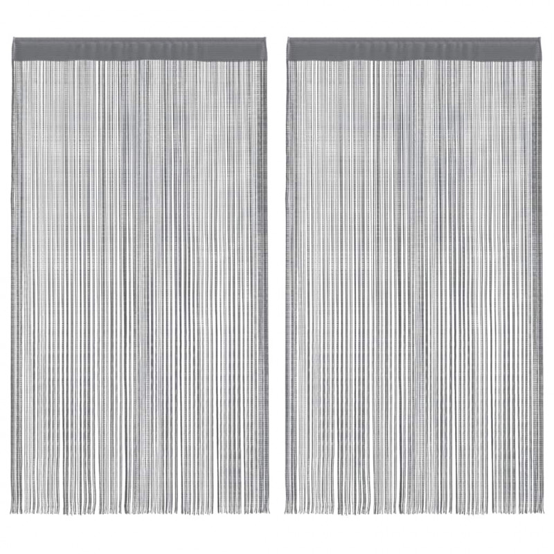 Zasłony sznurkowe 2 szt. Antracyt 140x250 cm