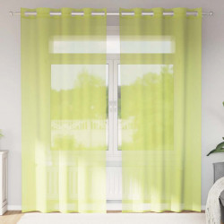 Zasłony woalowe z przelotkami 2 szt. Jabłkowo-zielone 140x225cm