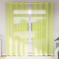 Zasłony woalowe z przelotkami 2 szt. Jabłkowo-zielone 140x245cm