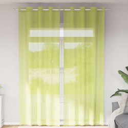 Zasłony woalowe z przelotkami 2 szt. Jabłko zielone 140x260 cm