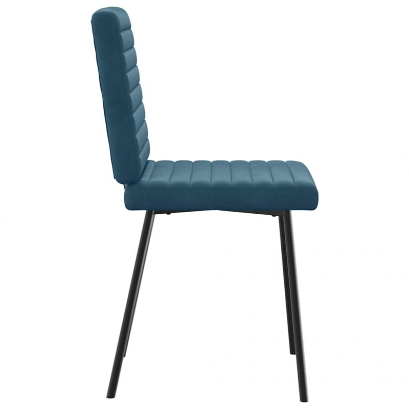 Krzesła stołowe, 2 szt., niebieskie, aksamitne