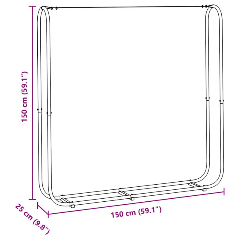 Stojak na drewno opałowe 150x25x150 cm Stal ocynkowana