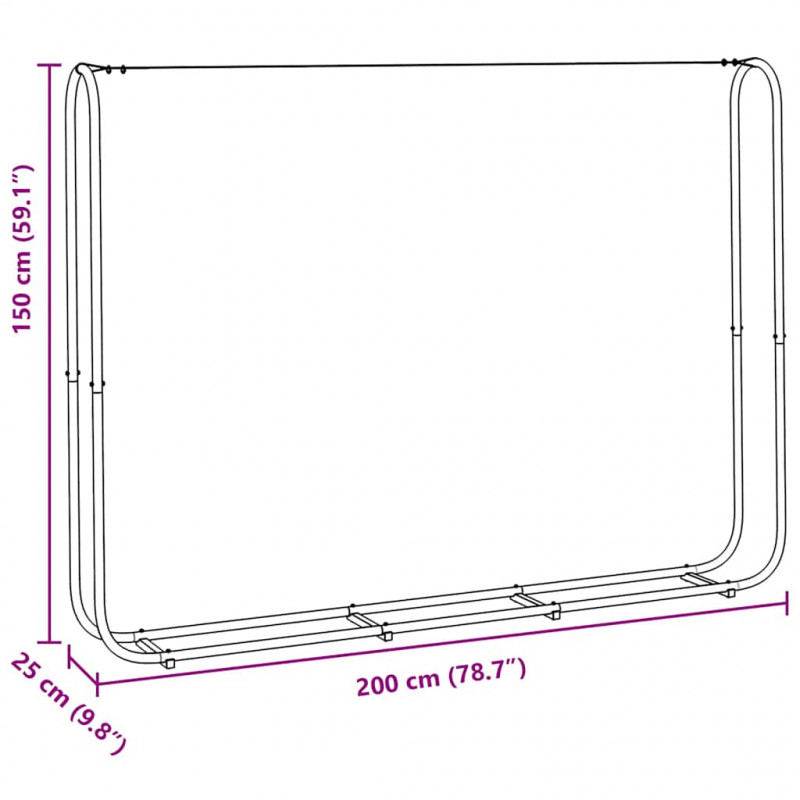 Stojak na drewno opałowe 200x25x150 cm Stal ocynkowana