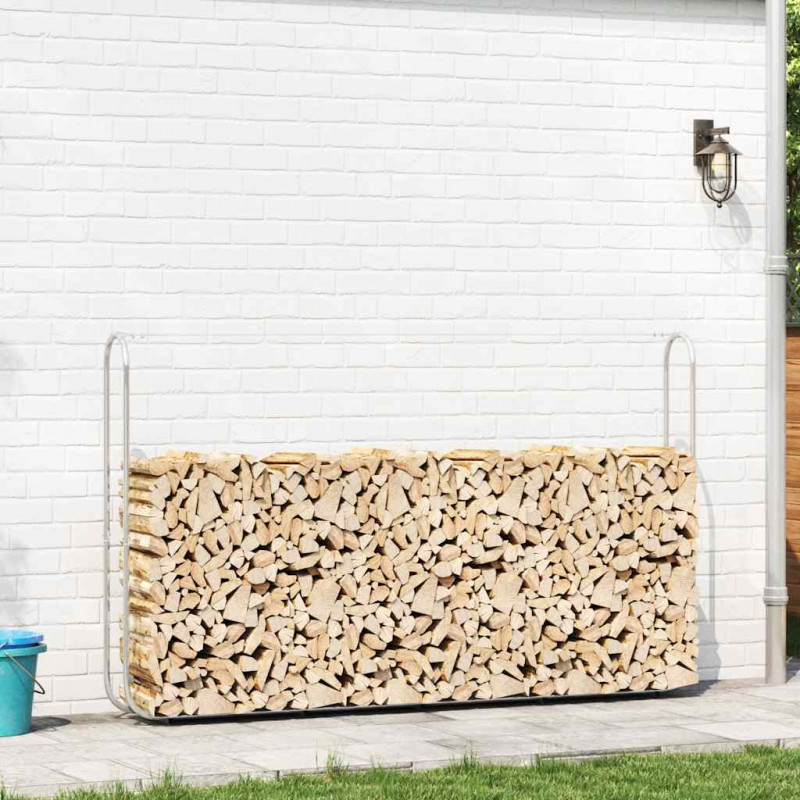 Stojak na drewno opałowe 250x25x150 cm Stal ocynkowana