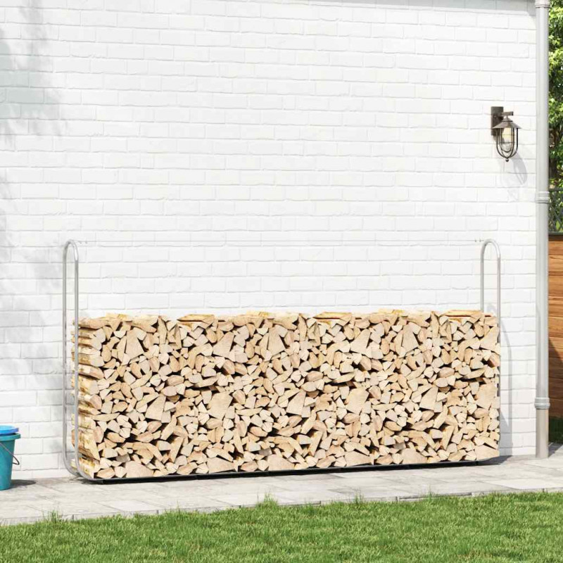 Stojak na drewno opałowe 300x25x150 cm Stal ocynkowana
