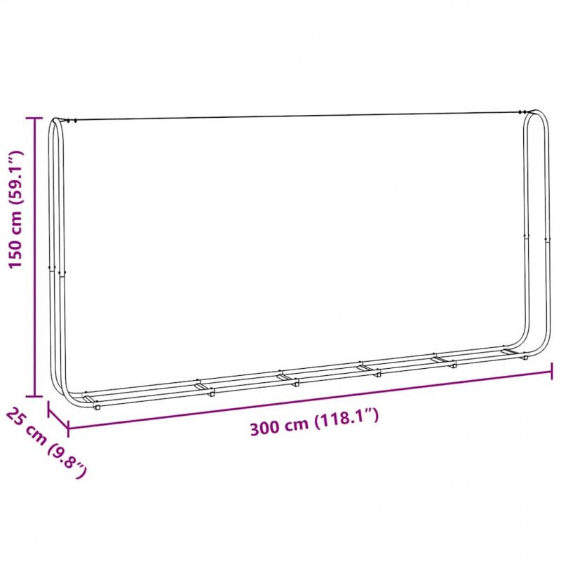 Stojak na drewno opałowe 300x25x150 cm Stal ocynkowana