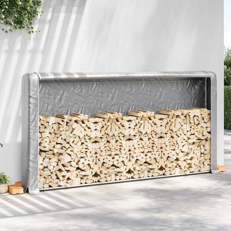 Stojak na drewno opałowe z drutem stalowym,300x25x150 cm, stal