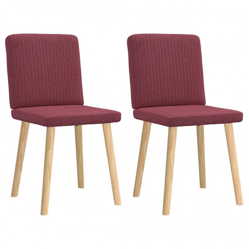 Krzesła stołowe, 2 szt., winna czerwień, obite tkaniną