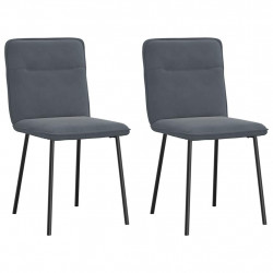 krzesła stołowe, 2 szt., ciemnoszare, aksamitne