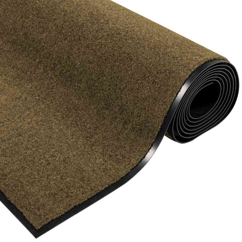 Dywanik wejściowy Brązowy i czarny 120 x 250 cm Poliamid i PVC