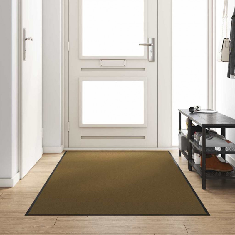 Dywanik wejściowy Brązowy i czarny 120 x 300 cm Poliamid i PVC