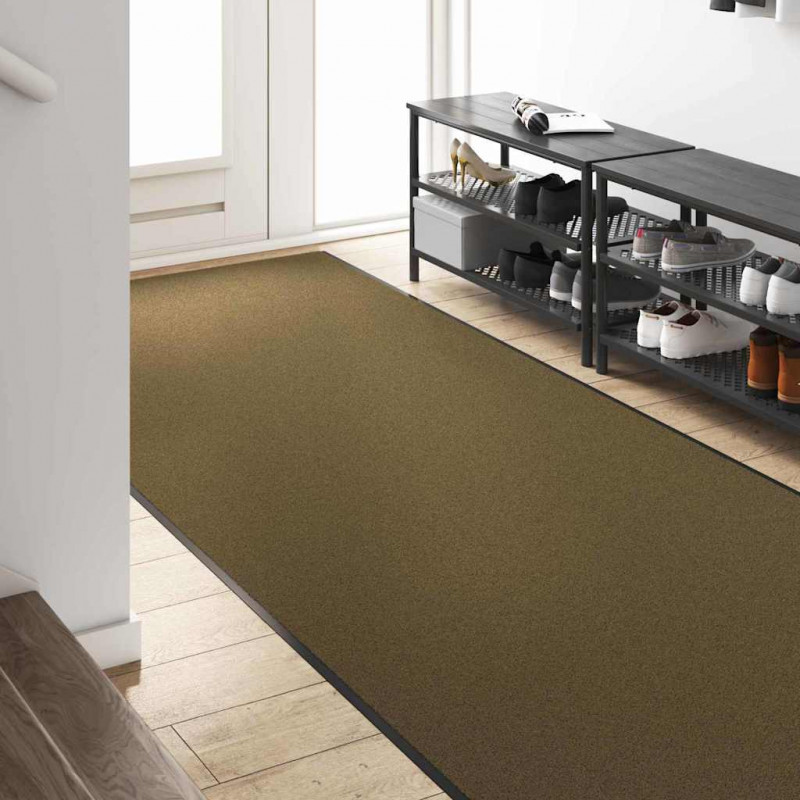 Dywanik wejściowy Brązowy i czarny 120 x 350 cm Poliamid i PVC