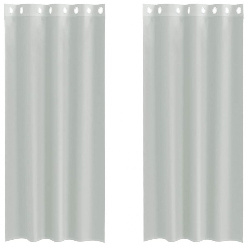 Zasłony woalowe z przelotkami 2 szt. Jasnoszary 140x245 cm