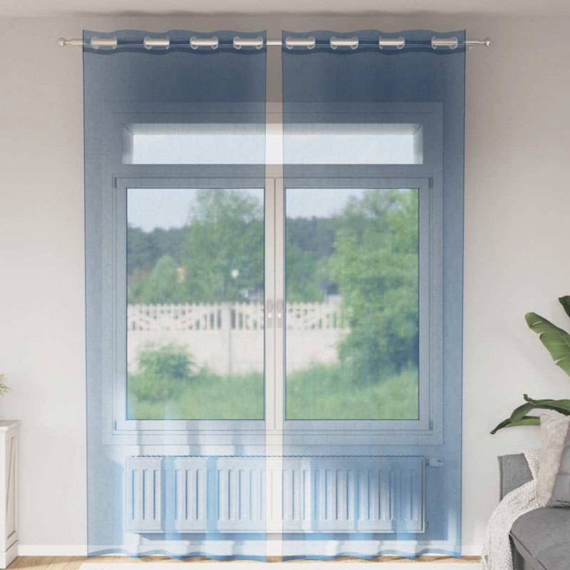Zasłony woalowe z przelotkami 2 szt. Royal Blue