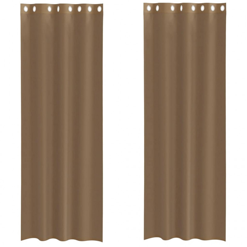Zasłony woalowe z przelotkami 2 szt. Jasnobrązowe